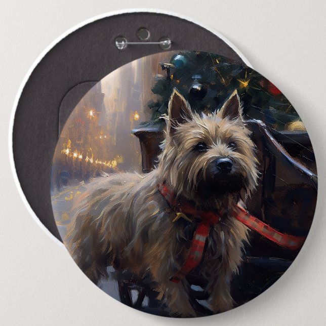 Cairn Terrier Christmas Festive Season  Button (Front & Back)