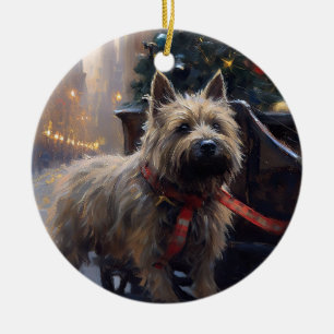 Cairn Terrier Christmas Festive Season Ceramic Ornament