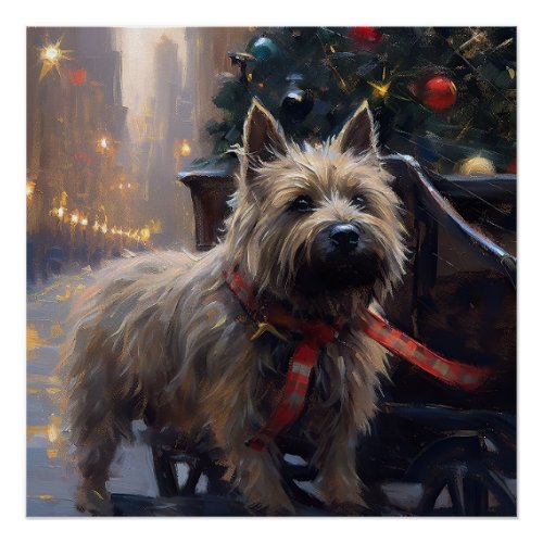 Cairn Terrier Christmas Festive Season  Poster