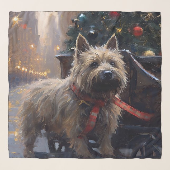 Cairn Terrier Christmas Festive Season  Scarf (Front)