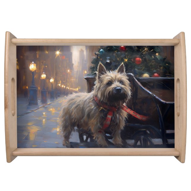 Cairn Terrier Christmas Festive Season  Serving Tray (Front)