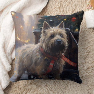 Cairn Terrier Christmas Festive Season Throw Pillow