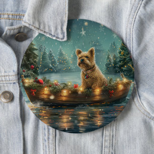 Cairn Terrier Christmas Festive Voyage Button