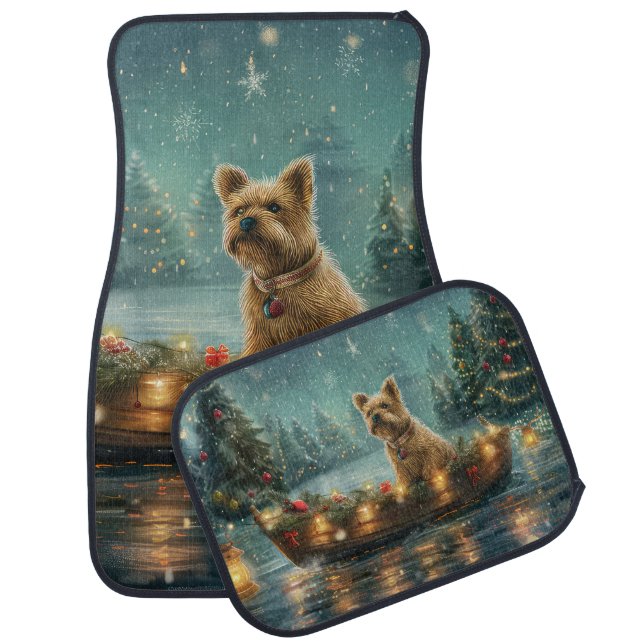 Cairn Terrier Christmas Festive Voyage Car Floor Mat (Set)