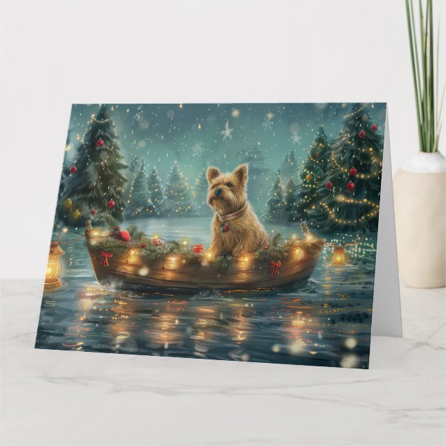 Cairn Terrier Christmas Festive Voyage Card (Front)
