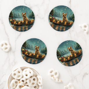 Cairn Terrier Christmas Festive Voyage Coaster Set