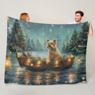 Cairn Terrier Christmas Festive Voyage Fleece Blanket