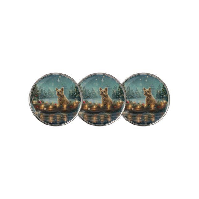 Cairn Terrier Christmas Festive Voyage Golf Ball Marker (3 Up)
