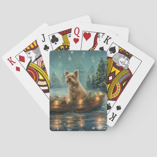 Cairn Terrier Christmas Festive Voyage Poker Cards (Back)