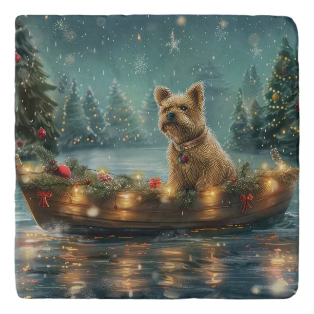 Cairn Terrier Christmas Festive Voyage Trivet (Front)