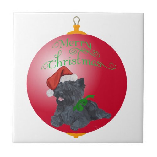 Cairn Terrier Christmas Ornaments Ceramic Tile