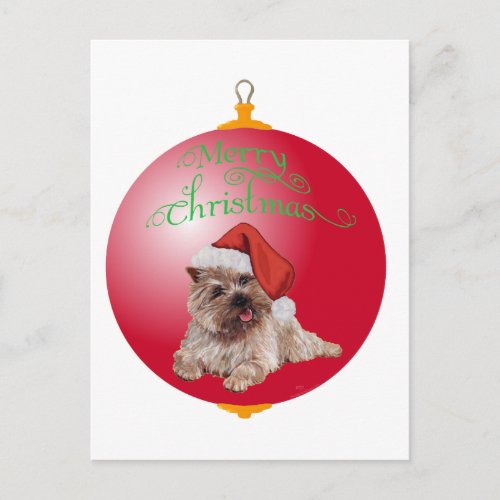 Cairn Terrier Christmas Ornaments Holiday Postcard