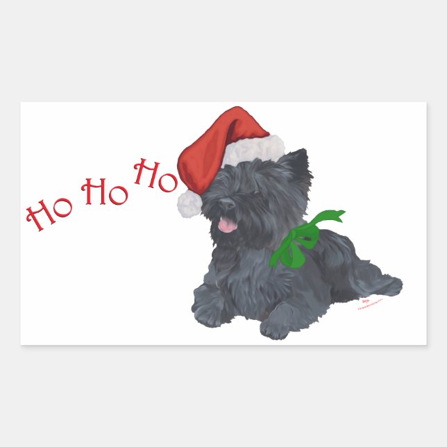 Cairn Terrier Christmas Rectangular Sticker (Front)
