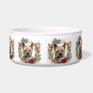 Cairn Terrier Christmas Wreath Festive Pup Bowl