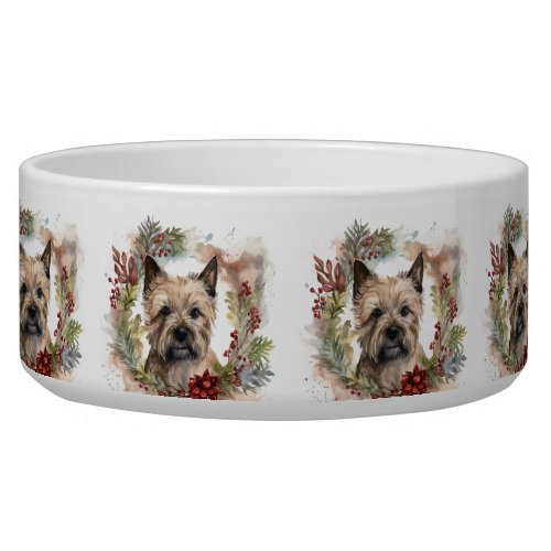 Cairn Terrier Christmas Wreath Festive Pup Bowl