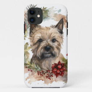 Cairn Terrier Christmas Wreath Festive Pup iPhone 11 Case
