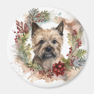 Cairn Terrier Christmas Wreath Festive Pup Magnet