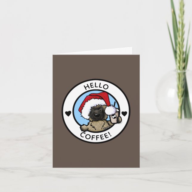 Cairn Terrier Coffee Lover Christmas Card (Front)
