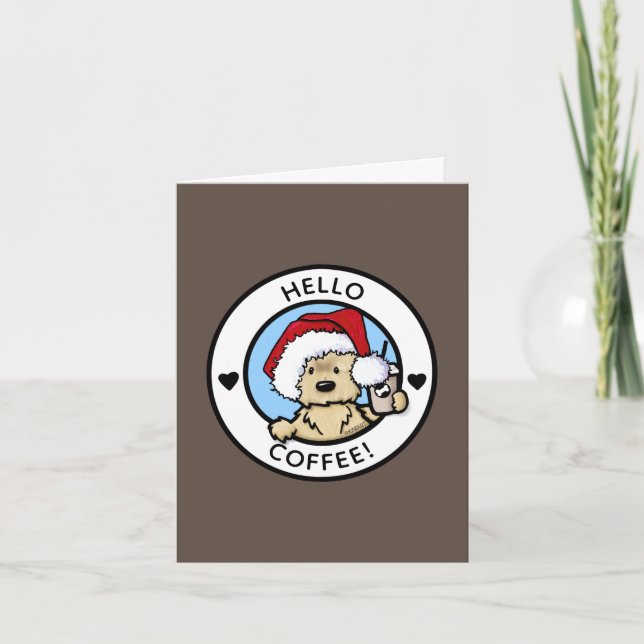 Cairn Terrier Coffee Lover Christmas Card (Front)