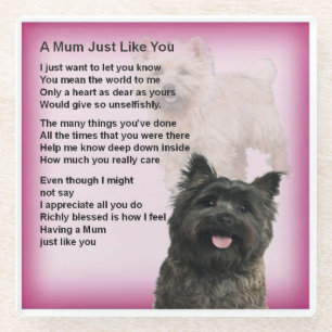 Cairn Terrier Design Mom Poem Coaster