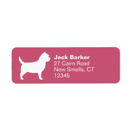 Cairn Terrier Dog Breed Silhouette Return Address  Label