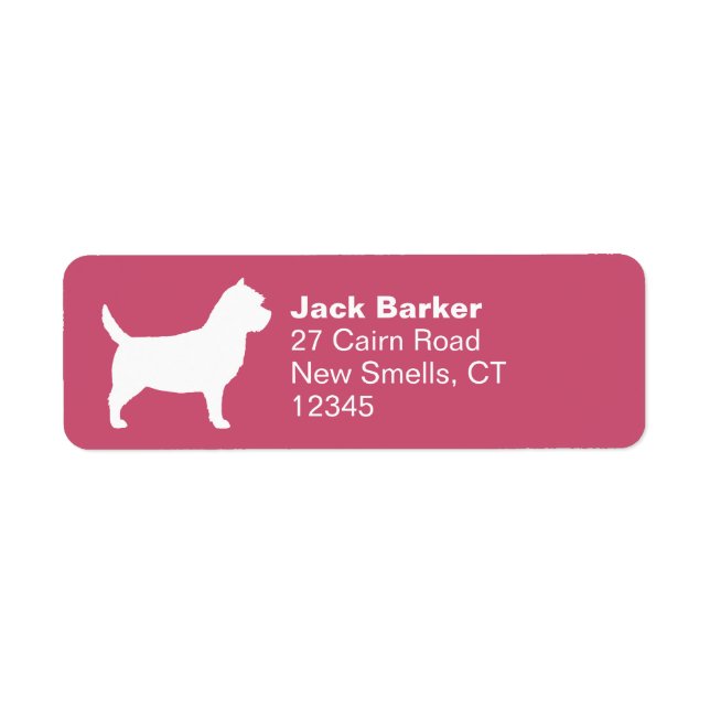 Cairn Terrier Dog Breed Silhouette Return Address  Label (Front)