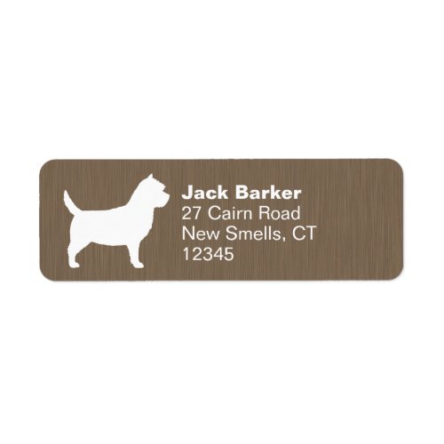 Cairn Terrier Dog Breed Silhouette Return Address Label