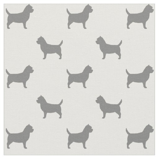Cairn Terrier Dog Breed Silhouettes Patterned Fabric