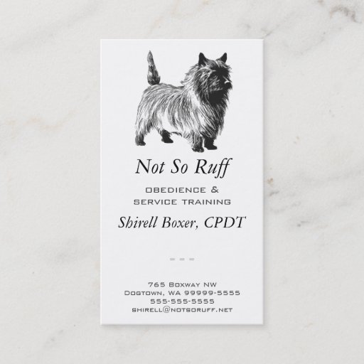 Customizable Cairn Terrier Dog Business Business Card