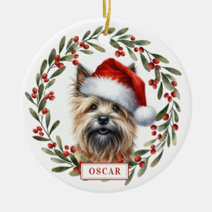 Cairn Terrier Dog Ceramic Circle Ornament