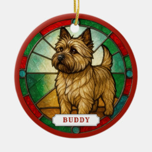 Cairn Terrier Dog Ceramic Circle Ornament