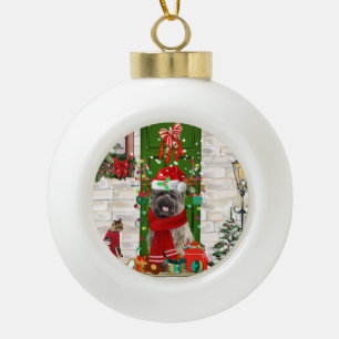 Cairn Terrier Dog Christmas Ceramic Ball Christmas Ornament