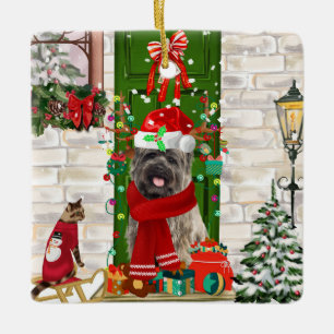 Cairn Terrier Dog Christmas Ceramic Ornament