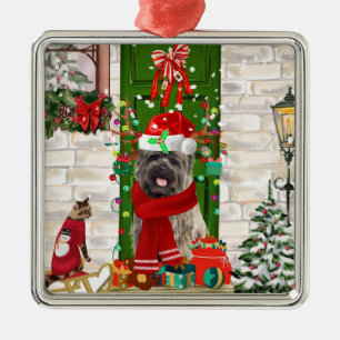 Cairn Terrier Dog Christmas Metal Ornament