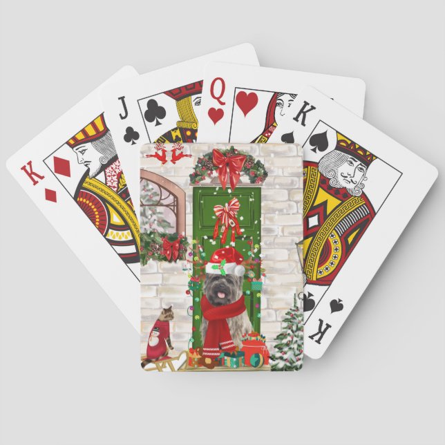 Cairn Terrier Dog Christmas  Poker Cards (Back)