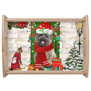 Cairn Terrier Dog Christmas Serving Tray