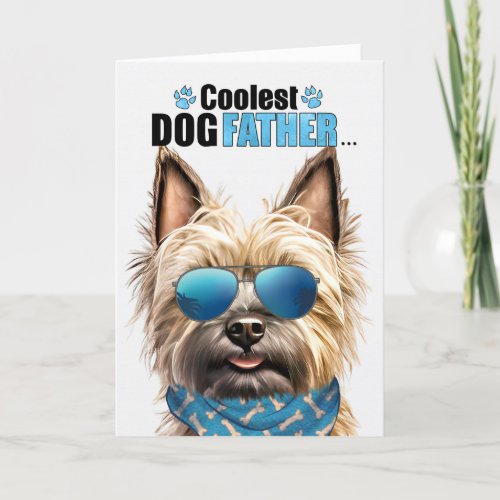 Cairn Terrier Dog Coolest Dad Fathers Day Holiday Card
