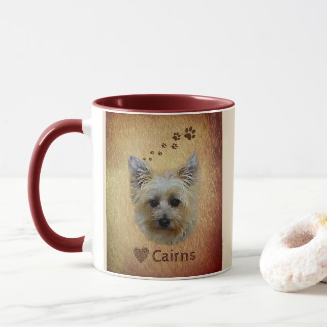 Cairn Terrier Dog Cup Mug (With Donut)