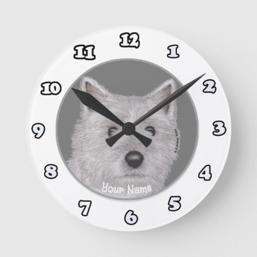 Cairn Terrier Dog  custom name clock