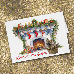 Cairn Terrier Dog Fireplace Wait for Santa Cards