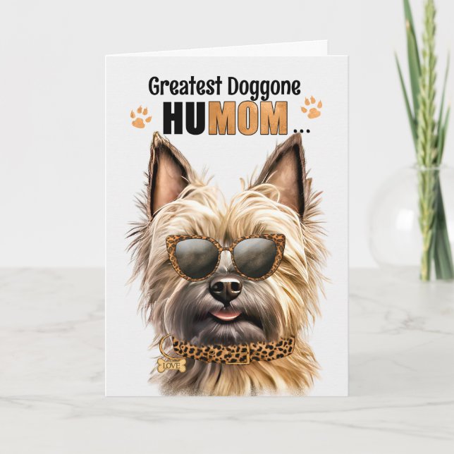 Cairn Terrier Dog Greatest HuMOM Mother's Day Holiday Card (Front)