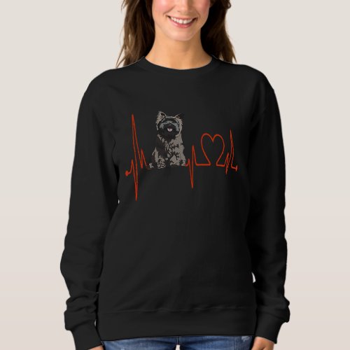 Cairn Terrier Dog Heartbeat EKG My Dogs Are My Car Sweatshirt