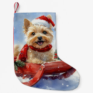 Cairn Terrier Dog in Sledge Let it Snow Christmas Small Christmas Stocking