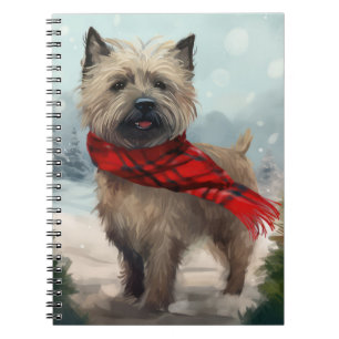 Cairn Terrier Dog in Snow Christmas Notebook