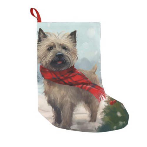 Cairn Terrier Dog in Snow Christmas Small Christmas Stocking