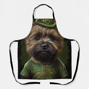 Cairn Terrier dog in St. Patrick's Day Dress Apron