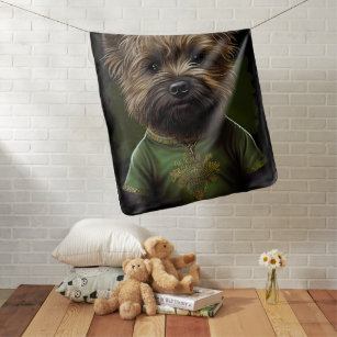 Cairn Terrier dog in St. Patrick's Day Dress Baby Blanket