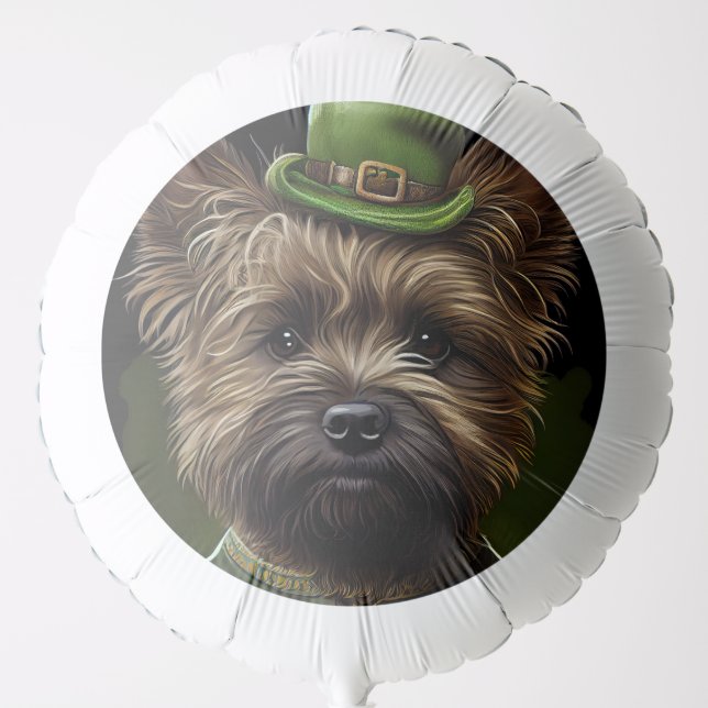 Cairn Terrier dog in St. Patrick's Day Dress Balloon (Front)