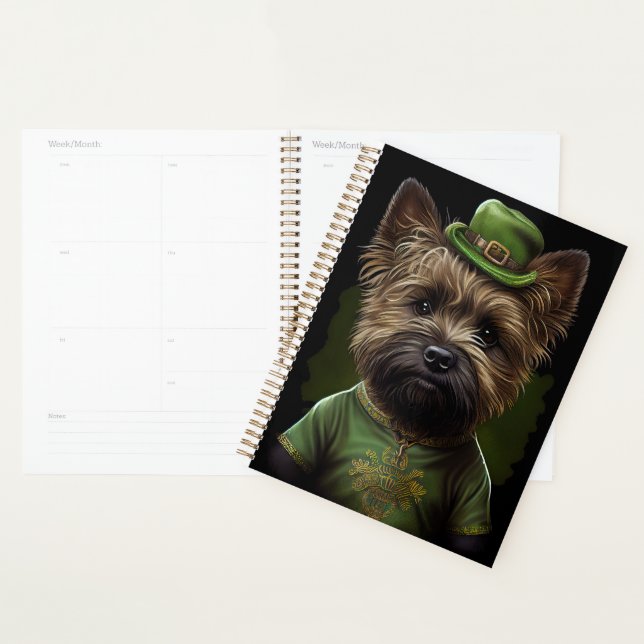 Cairn Terrier dog in St. Patrick's Day Dress Planner (Display)