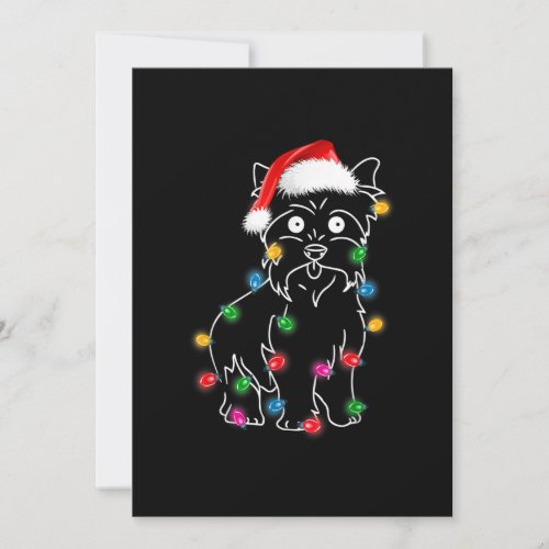 Cairn Terrier Dog Lights Christmas Matching Family Holiday Card